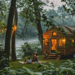 Famille heureuse explorant la beauté des paysages